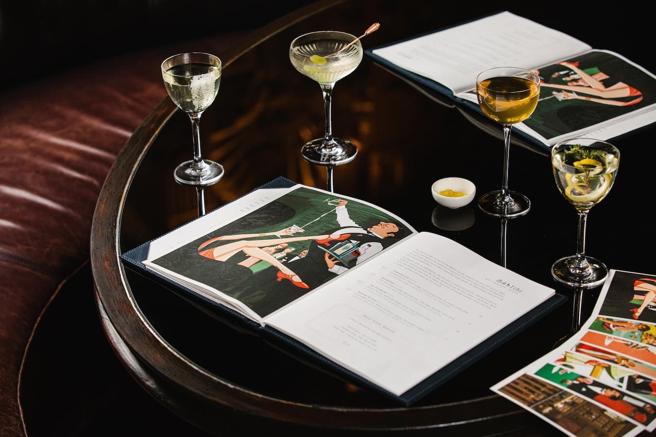 The Simple Pleasures menu in print: a flat-lay of the bound edition.