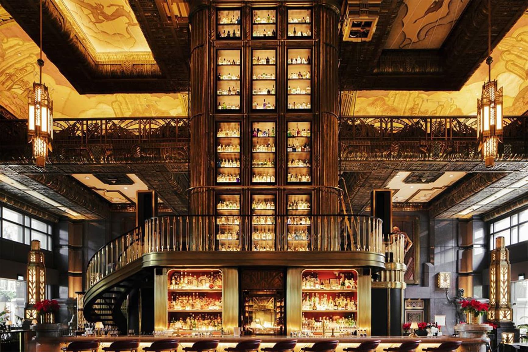 ATLAS gin tower: over 1,300 bottles racked from floor to ceiling.