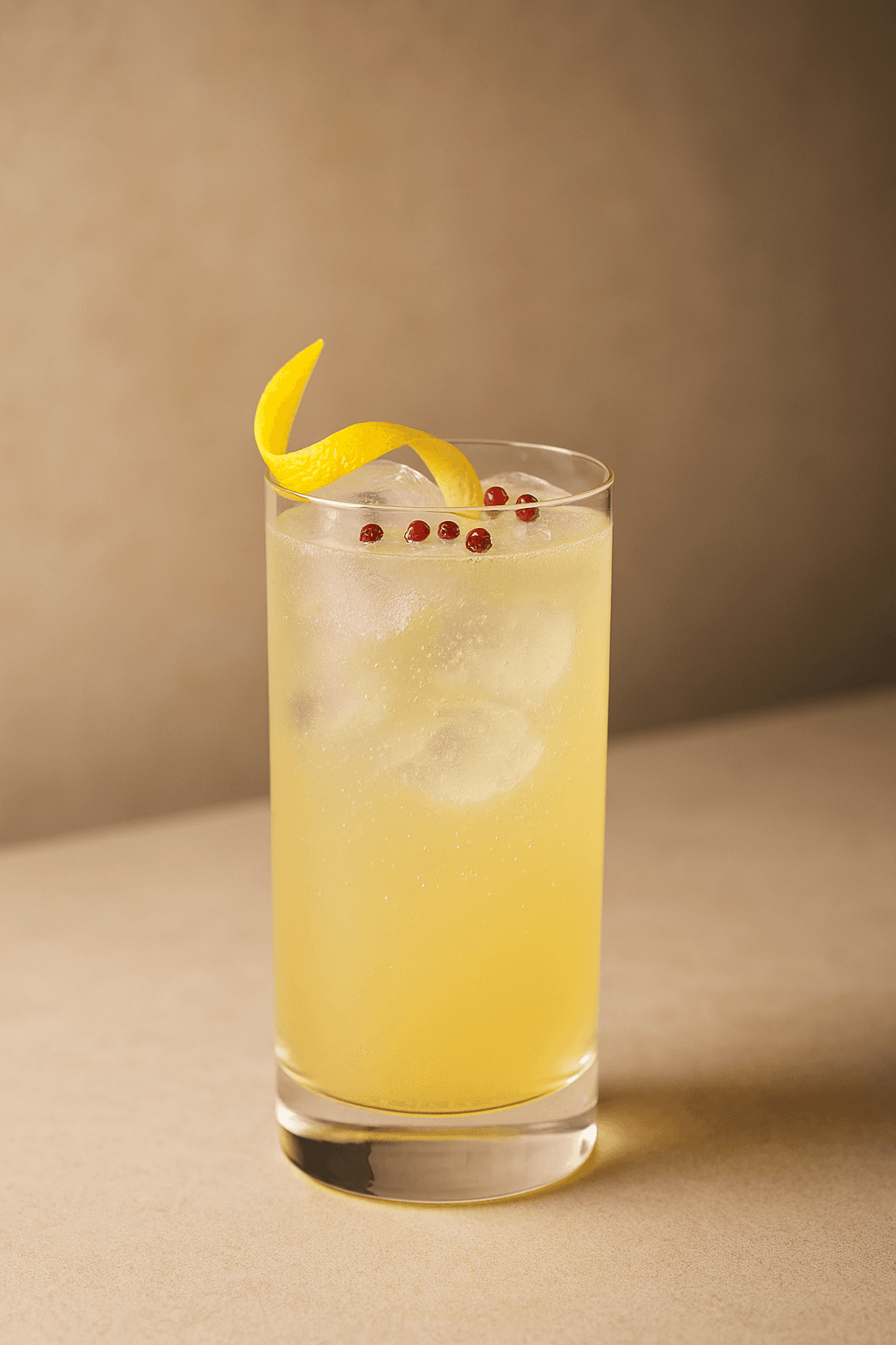 Hilton bespoke cocktail, presented in the luxury hospitality service style.