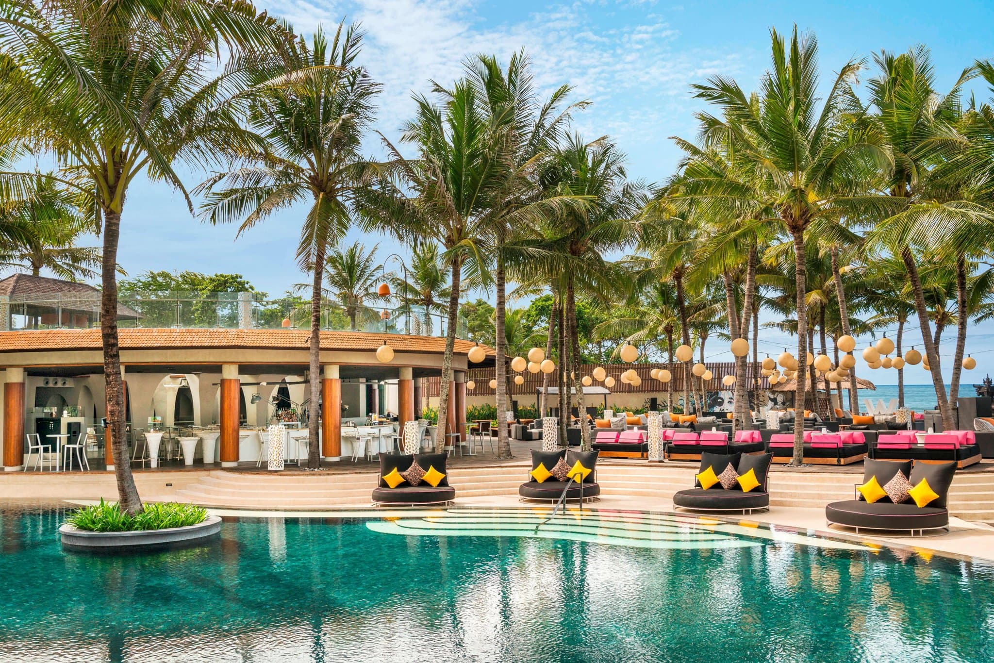 W Bali Seminyak beach-club concept, the venue Twin Spirits authored the beverage identity for.